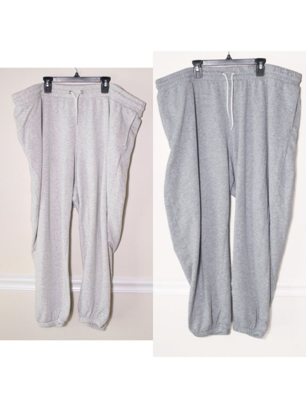 Lot 2 Pairs Old Navy Womens French Terry Cinched Hem Sweatpants Heather Gray XXL